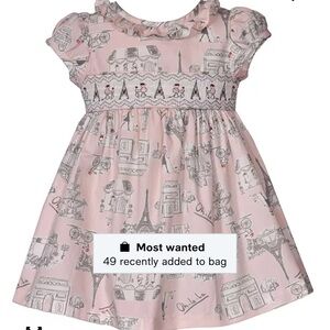 Iris and Ivy Smocked Paris Dress with Eiffel Towers and Poodles